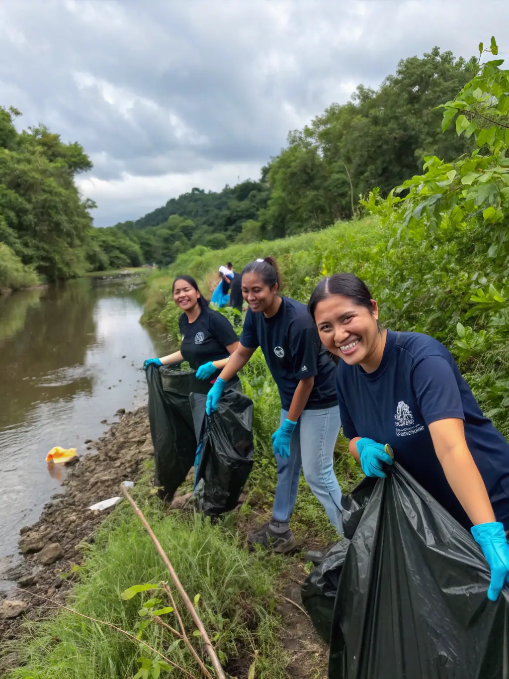 Children participating in a civic engagement project, such as cleaning up a local park or volunteering at a community event, demonstrating responsibility and leadership.