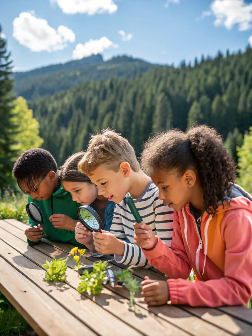 Image of children learning about environmental conservation during a field trip, emphasizing hands-on learning and environmental stewardship.